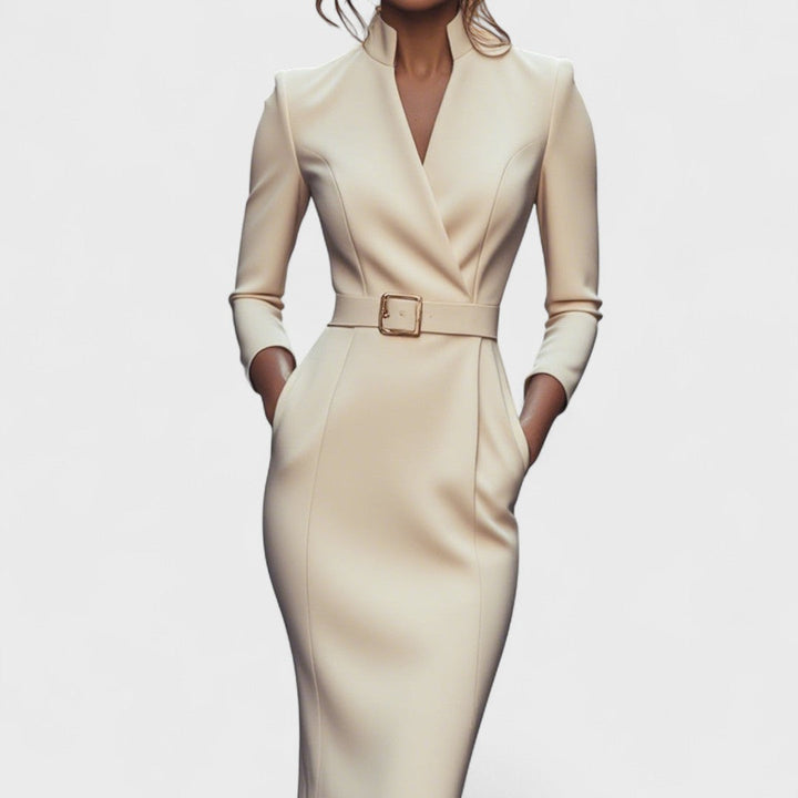 Vivienne – The Belted Power Dress Maxi