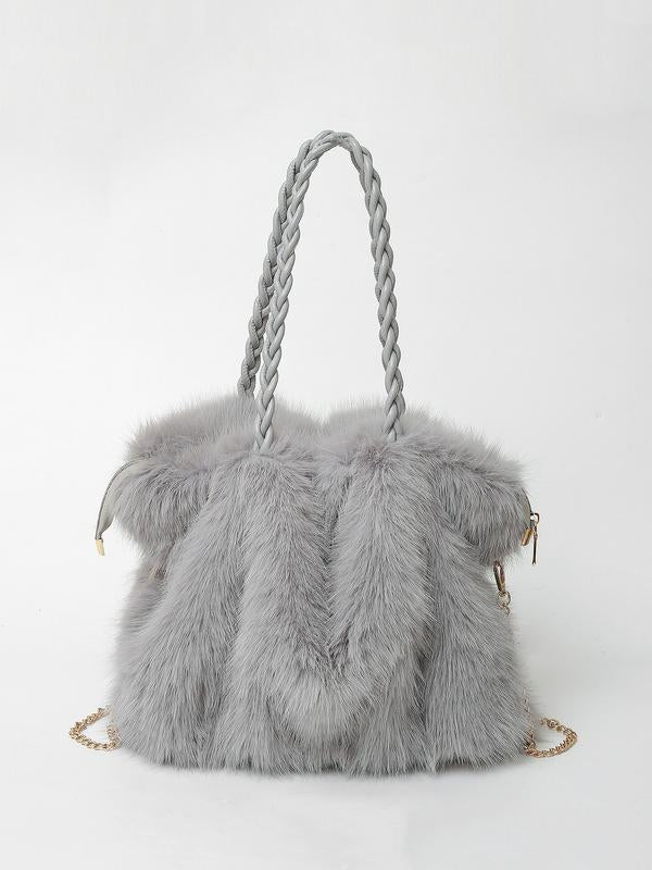 CHARLOTTE- Plush Velvet Tote Bag