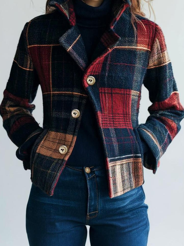 Joyce | Plaid Pattern Woolen Jacket