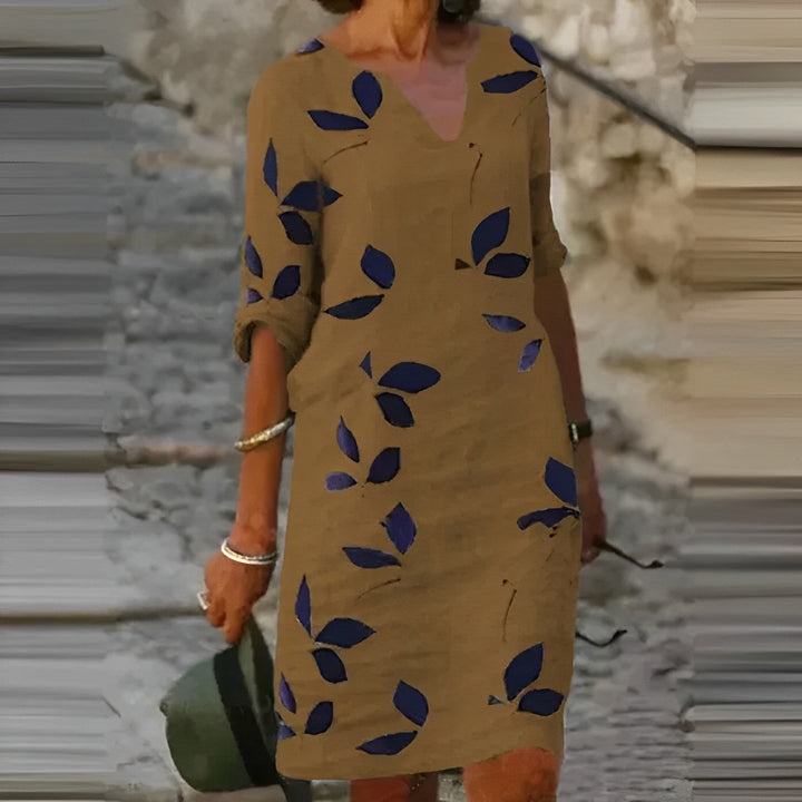 Mavis | Women’s Vintage Summer Dress with Short Sleeves and V-Neck | Mini