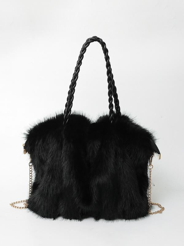 CHARLOTTE- Plush Velvet Tote Bag