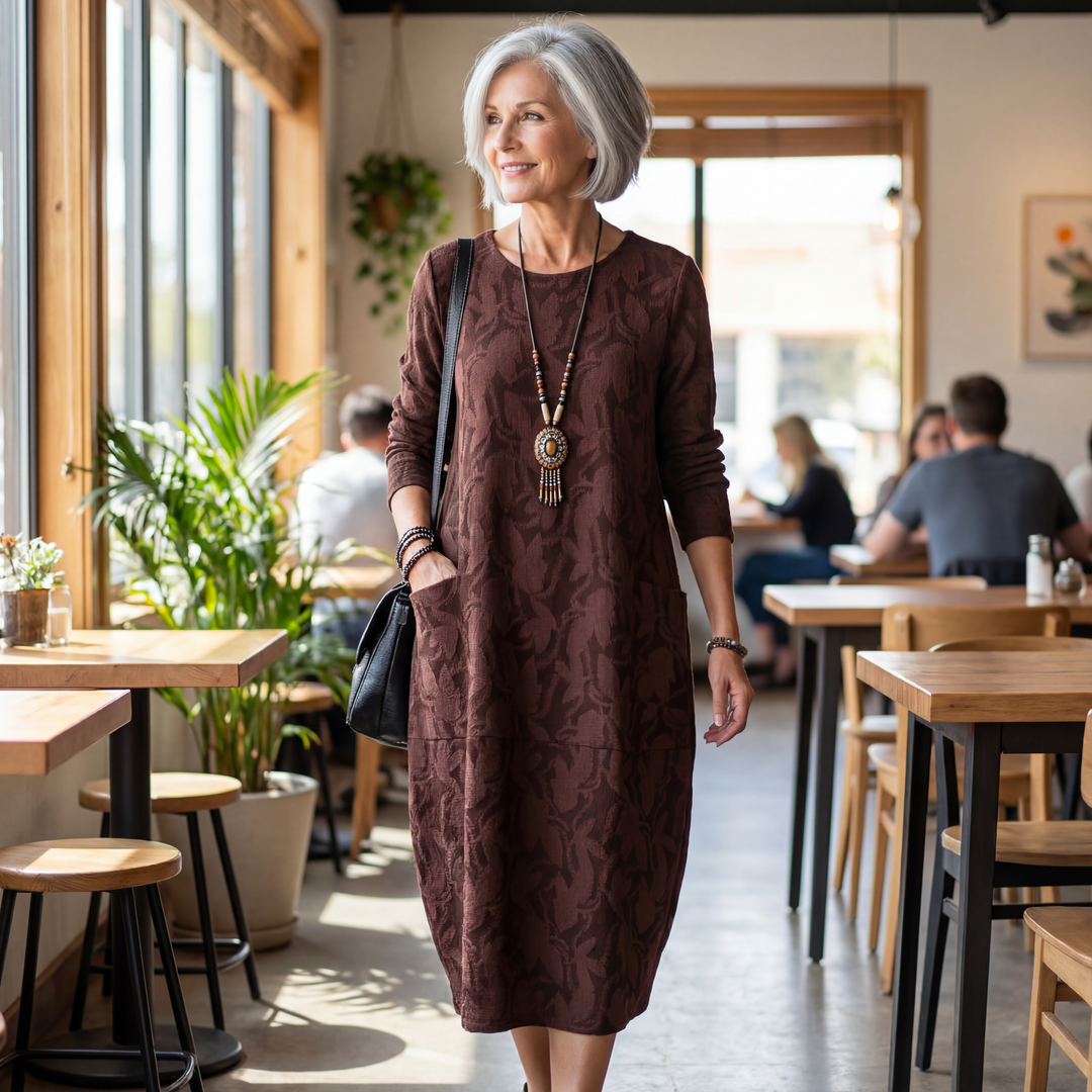 Dina | Elegant Jacquard Dress