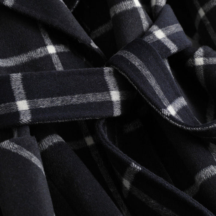 Women's Retro Lapel Plaid Tweed Coat