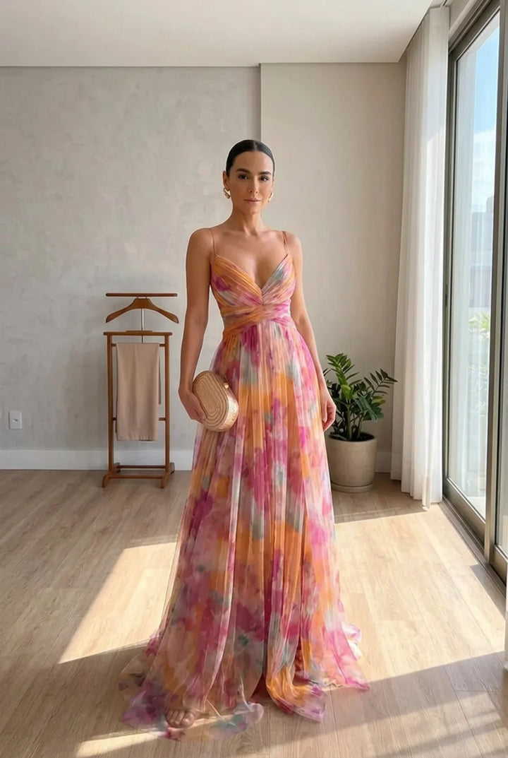 Serena – Enchanting Floral Print Maxi Dress 🌸