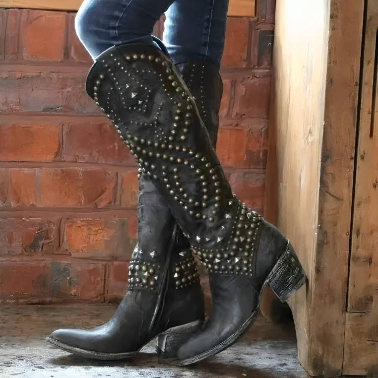 Kate | Western Knee-High Boots