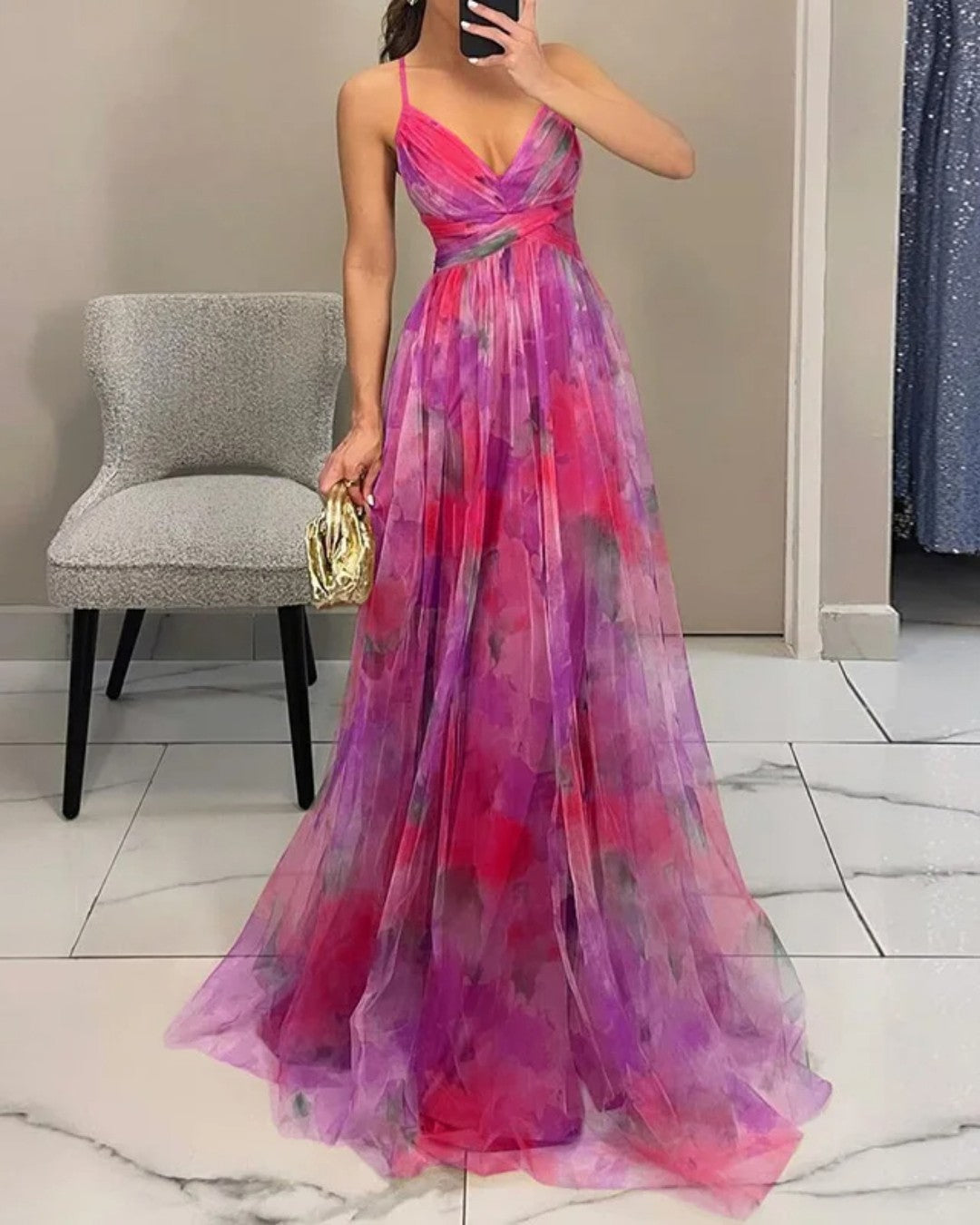 Serena – Enchanting Floral Print Maxi Dress 🌸