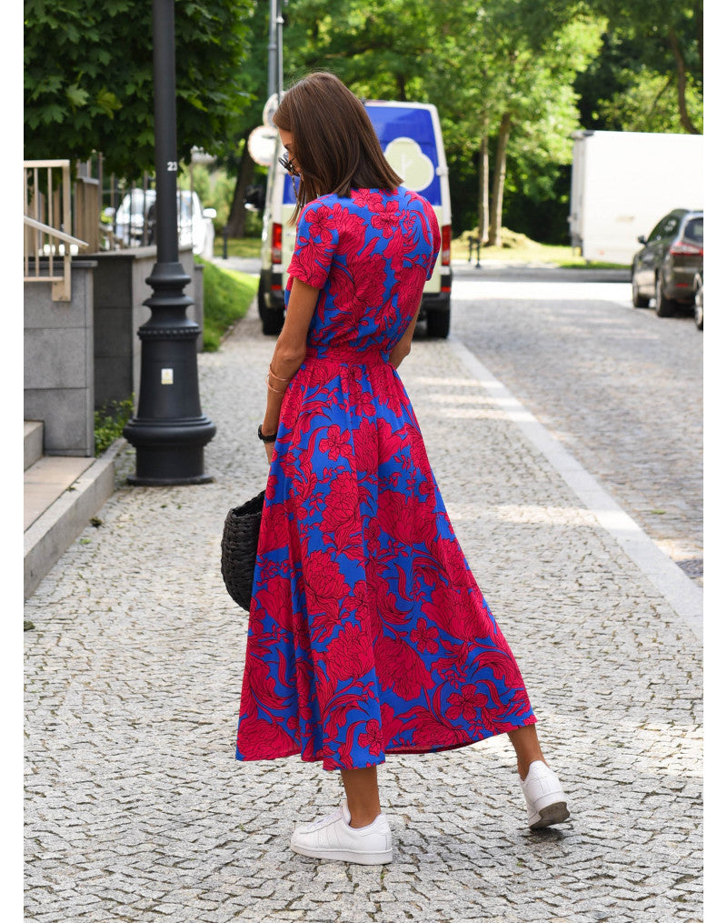 Marlene | Women’s Wrap Dress with Floral Pattern and V-Neck | Midi