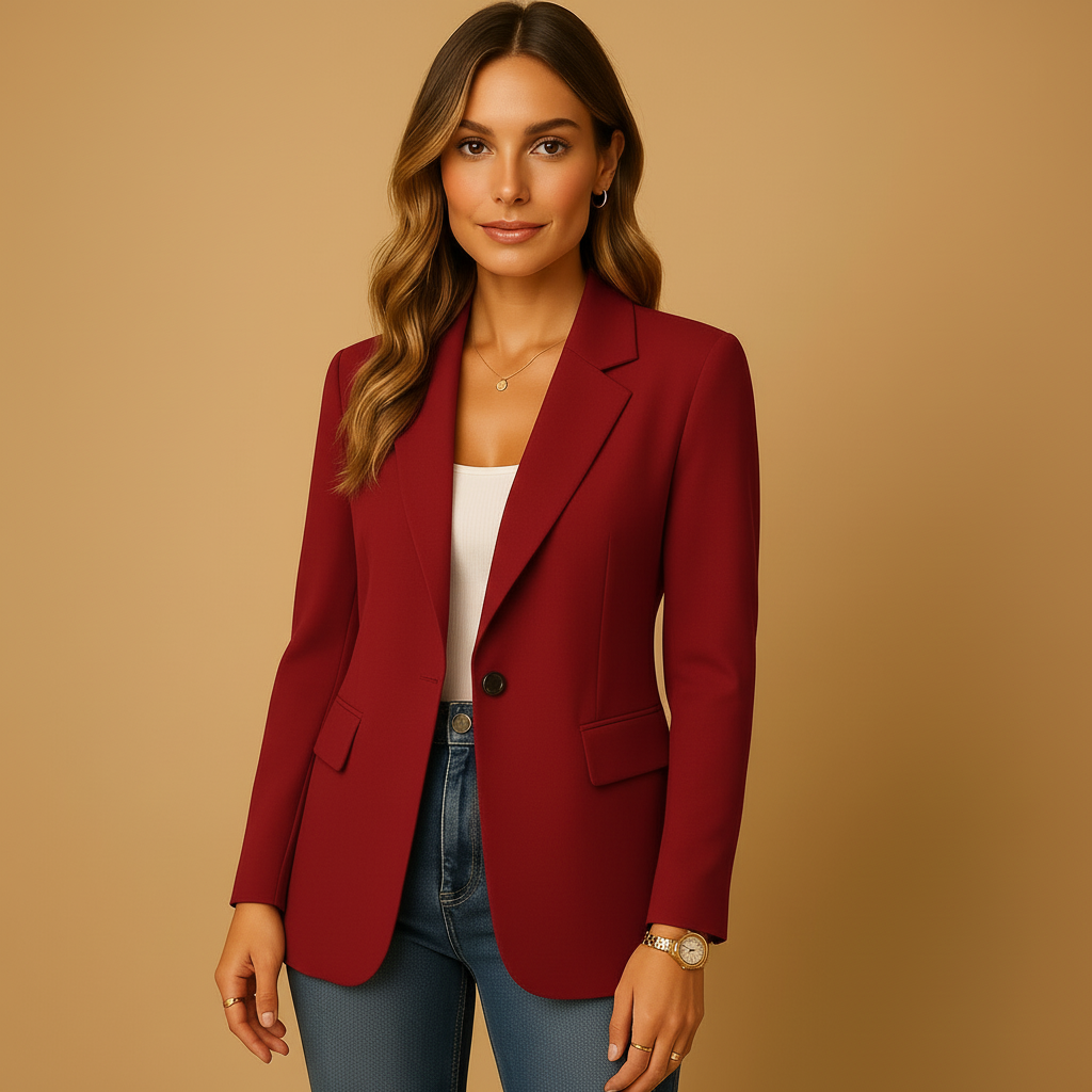 Women’s Fitted Blazer – Tailored Stretch Design for Smart and Casual Looks