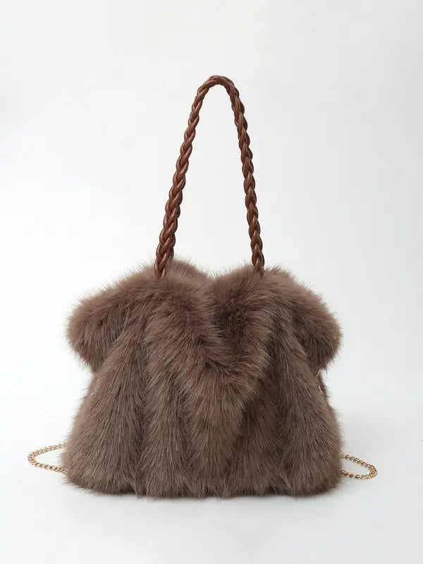 CHARLOTTE- Plush Velvet Tote Bag