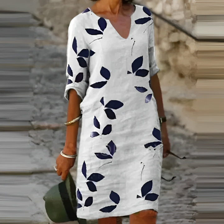 Mavis | Women’s Vintage Summer Dress with Short Sleeves and V-Neck | Mini