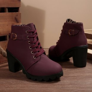 KATNI - Chic Buckle Ankle Boots