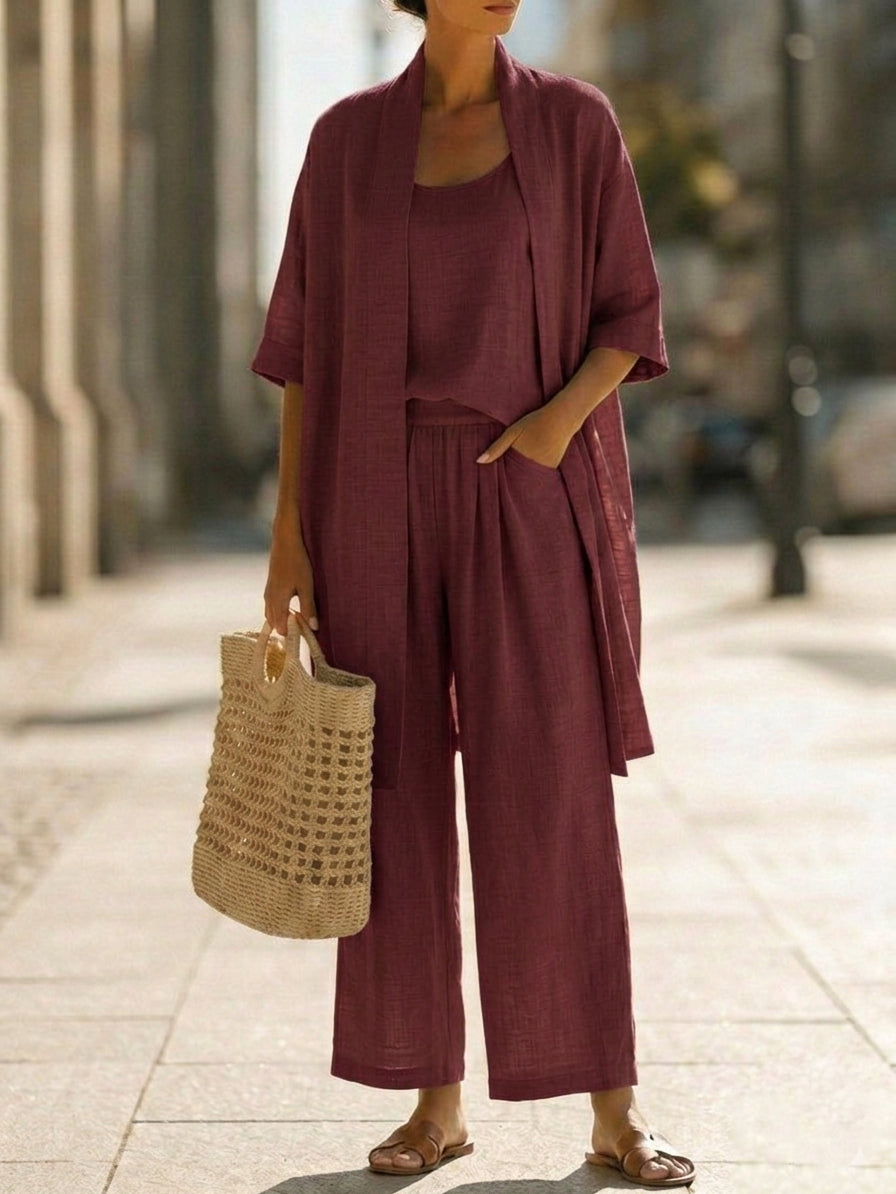 Sophia™ | Linen Three-Piece Set