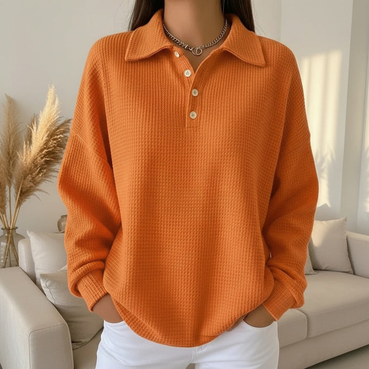 Ava | Soft Knit Polo Sweater